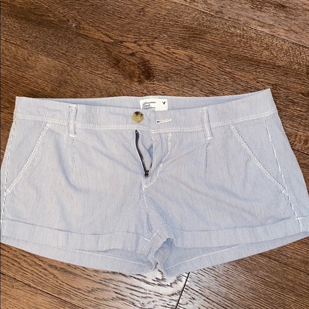Blue and white shorts!